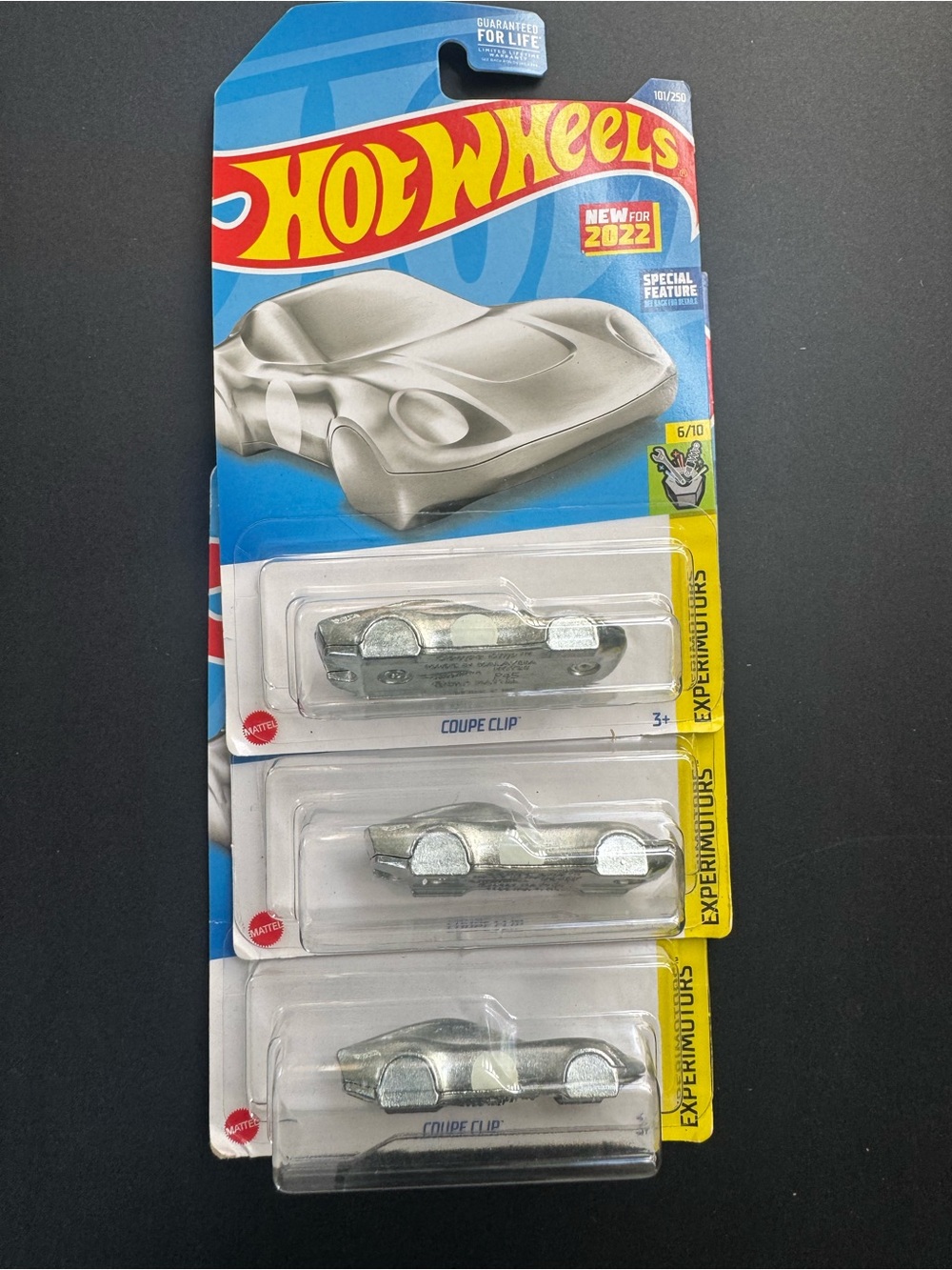 Hot Wheels Coupe Clip 3-Pack - Metallic Silver Kids Toy Cars